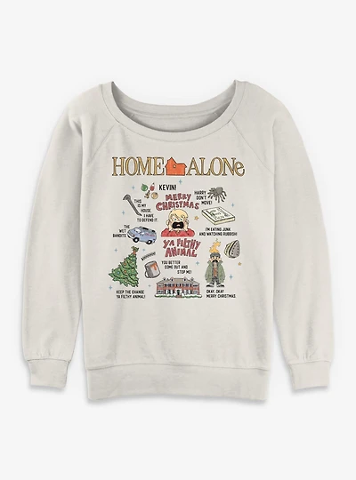Home Alone Filthy Animal Xmas Icons Womens Slouchy Sweatshirt