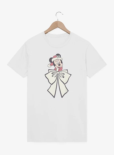 Disney Minnie Mouse Mrs Claus Bow T-Shirt