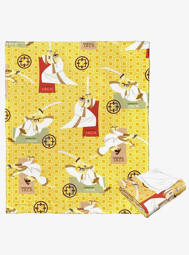 Samurai Jack Fighting Jack Silk Touch Throw Blanket