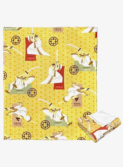 Samurai Jack Fighting Jack Silk Touch Throw Blanket