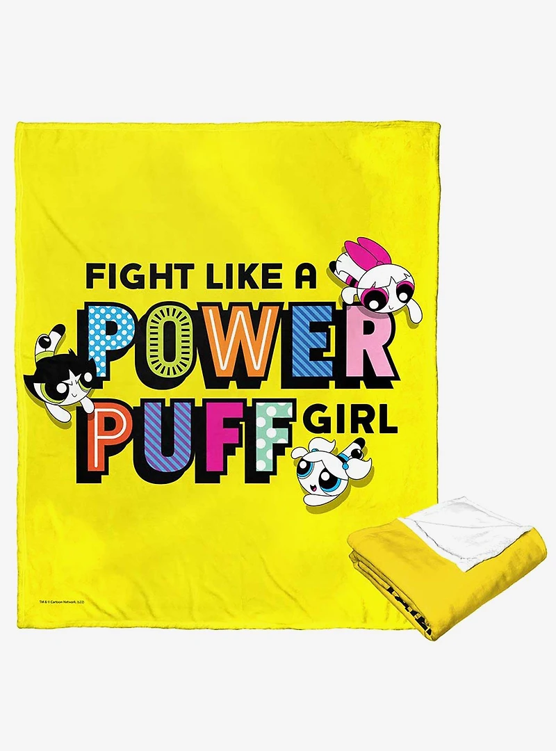 Powerpuff Girls Fight Like A Powerpuff Silk Touch Throw Blanket