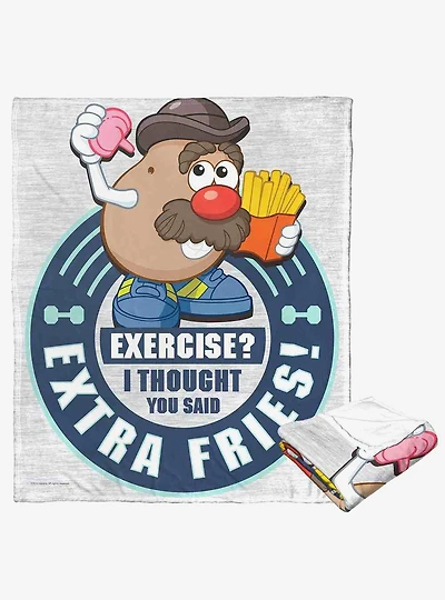 Mr. Potato Head Exercise Extra Fries Silk Touch Throw Blanket