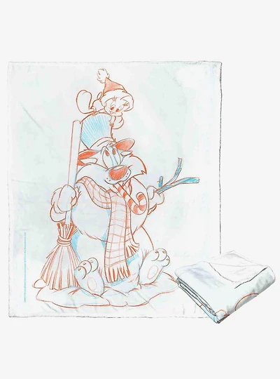 Looney Tunes Sylvester Snowman Silk Touch Throw Blanket
