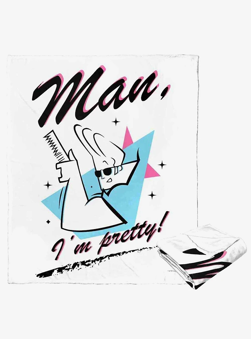 Johnny Bravo Man Im Pretty Silk Touch Throw Blanket