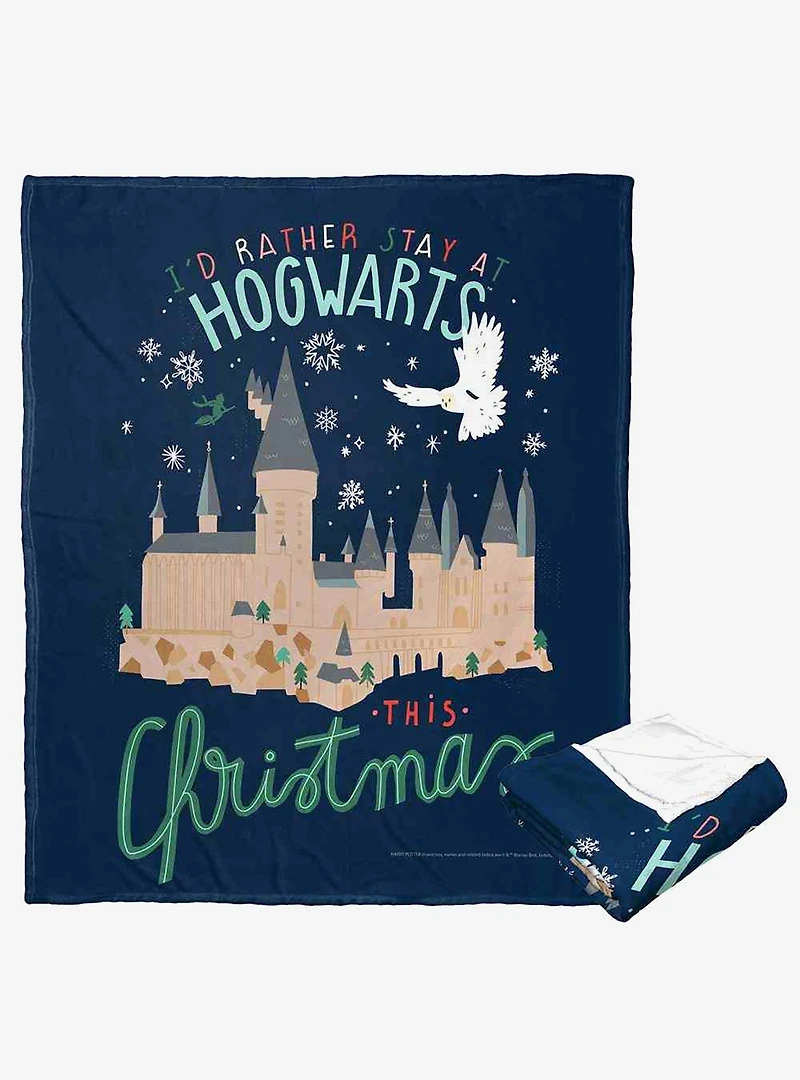 Harry Potter Rather Stay At Hogwarts Silk Touch Throw Blanket