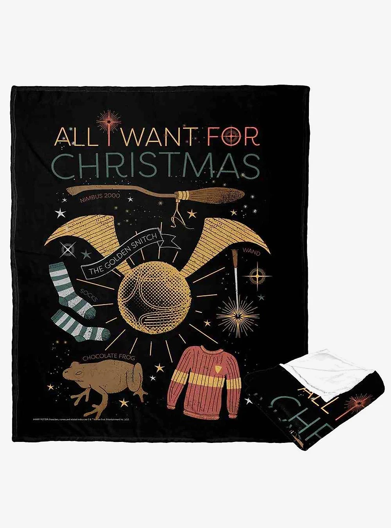 Harry Potter All I Want For Christmas Silk Touch Throw Blanket
