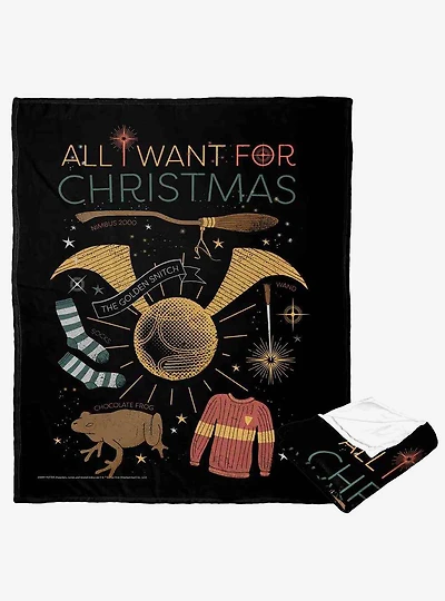 Harry Potter All I Want For Christmas Silk Touch Throw Blanket