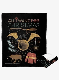 Harry Potter All I Want For Christmas Silk Touch Throw Blanket