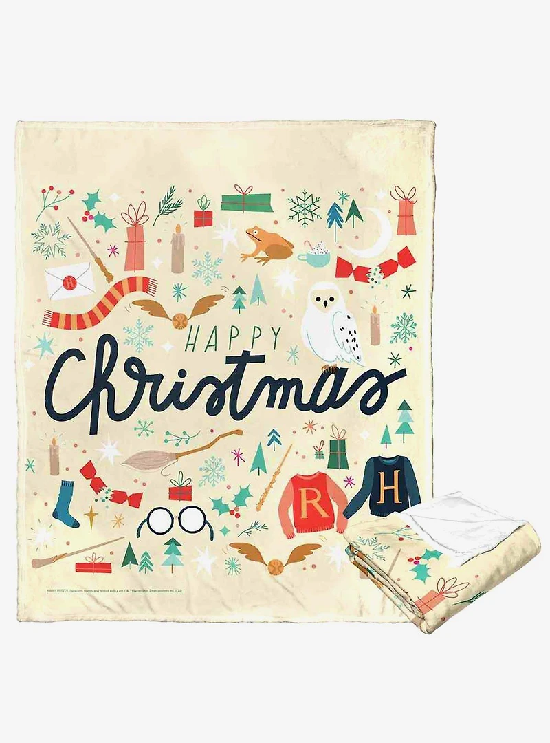 Harry Potter Everything Happy This Chirstmas Silk Touch Throw Blanket
