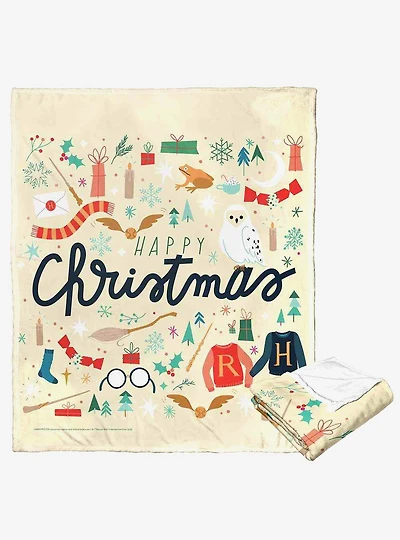 Harry Potter Everything Happy This Chirstmas Silk Touch Throw Blanket