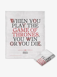 Game Of Thrones Win Or Die Silk Touch Throw Blanket