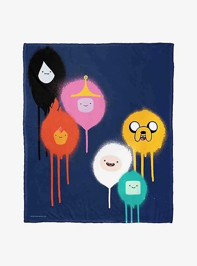 Adventure Time Spray Painted Group Silk Touch Throw Blanket