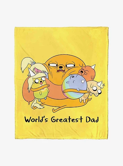 Adventure Time Worlds Greatest Dad Silk Touch Throw Blanket