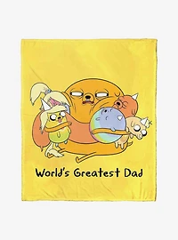 Adventure Time Worlds Greatest Dad Silk Touch Throw Blanket