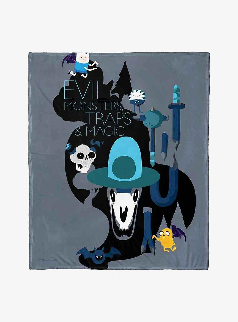 Adventure Time Monsters Traps And Magic Silk Touch Throw Blanket