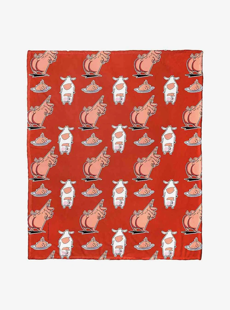 Cow And Chicken What The Butt Silk Touch Throw Blanket