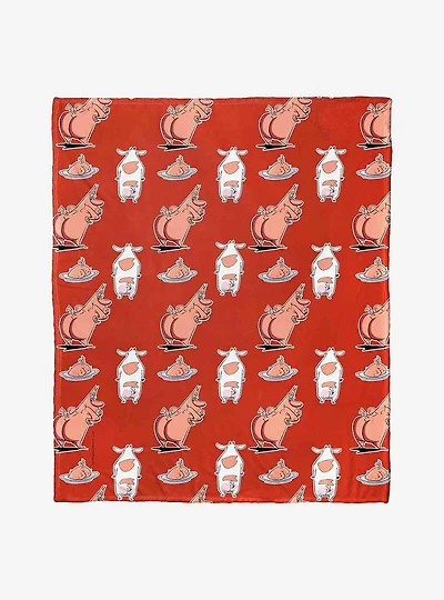 Cow And Chicken What The Butt Silk Touch Throw Blanket
