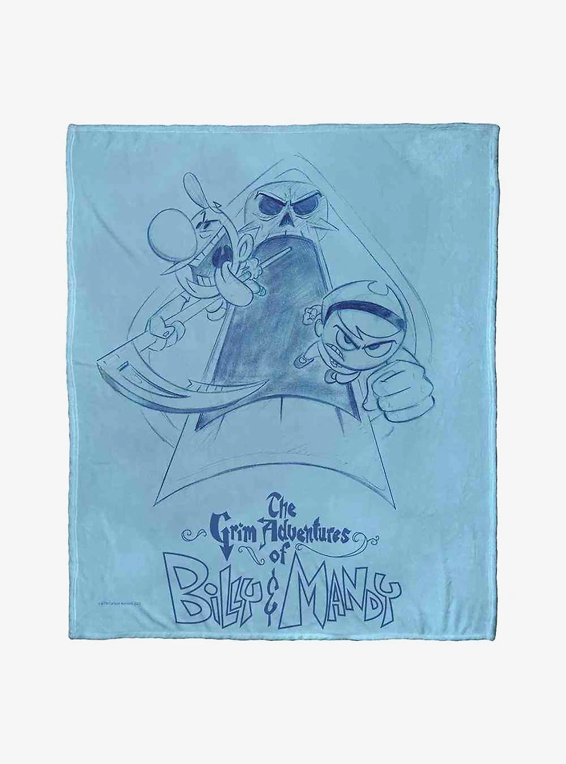 Billy And Mandy Friends With Death Silk Touch Throw Blanket