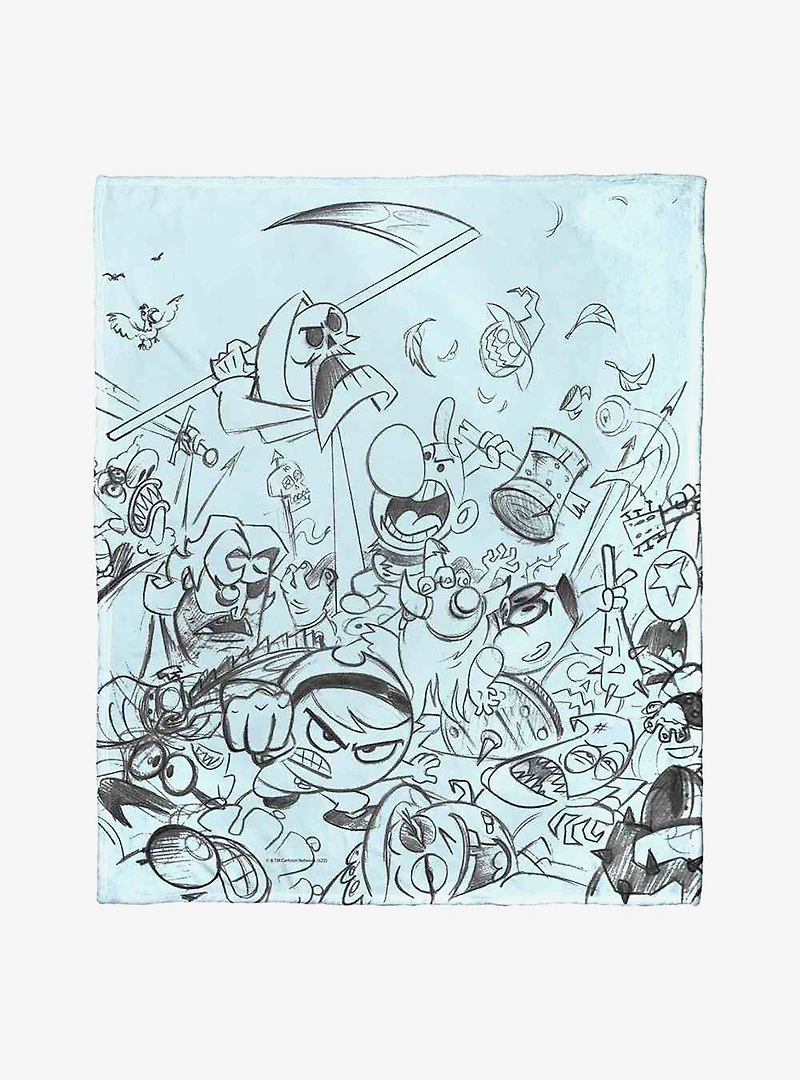Billy And Mandy Grim And Gang Silk Touch Throw Blanket