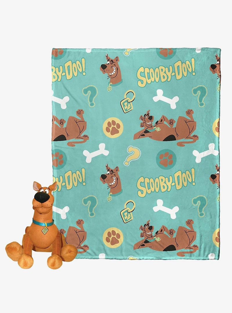 Scooby-Doo! Ruh Roh Silk Touch Throw Blanket with Plush Hugger