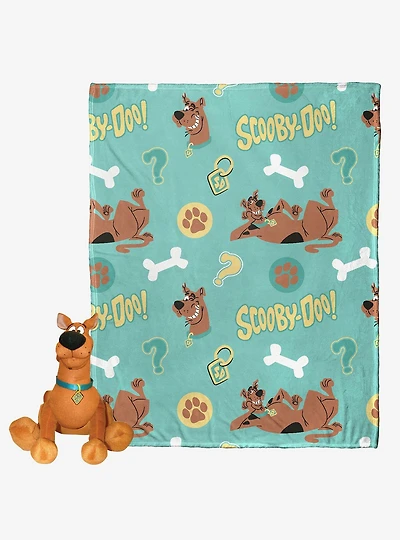 Scooby-Doo! Ruh Roh Silk Touch Throw Blanket with Plush Hugger