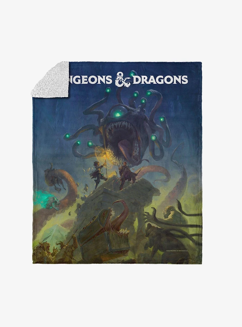 Dungeons & Dragons Epic Vision Owlbear vs Dragon Silk Touch Sherpa Throw Blanket