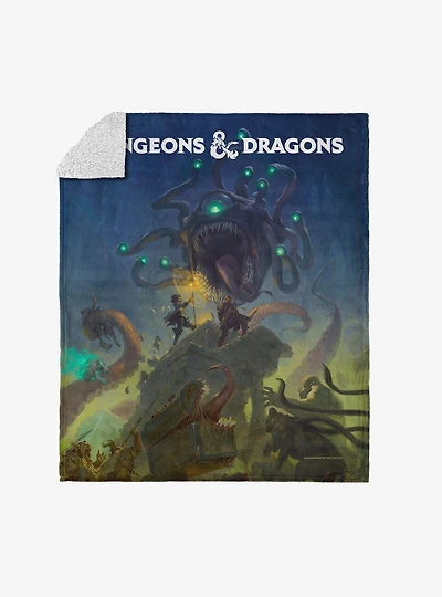 Dungeons & Dragons Epic Vision Owlbear vs Dragon Silk Touch Sherpa Throw Blanket