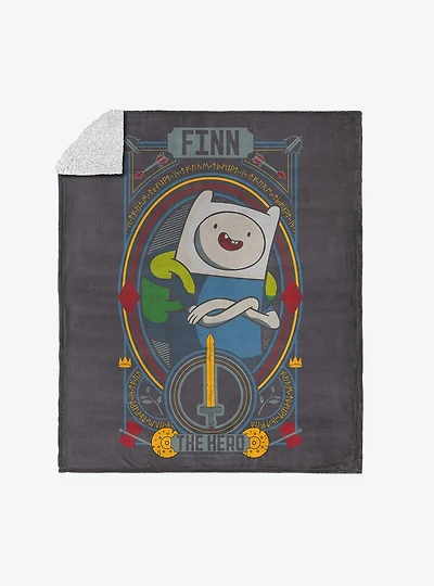 Adventure Time Finn The Hero Silk Touch Sherpa Throw Blanket