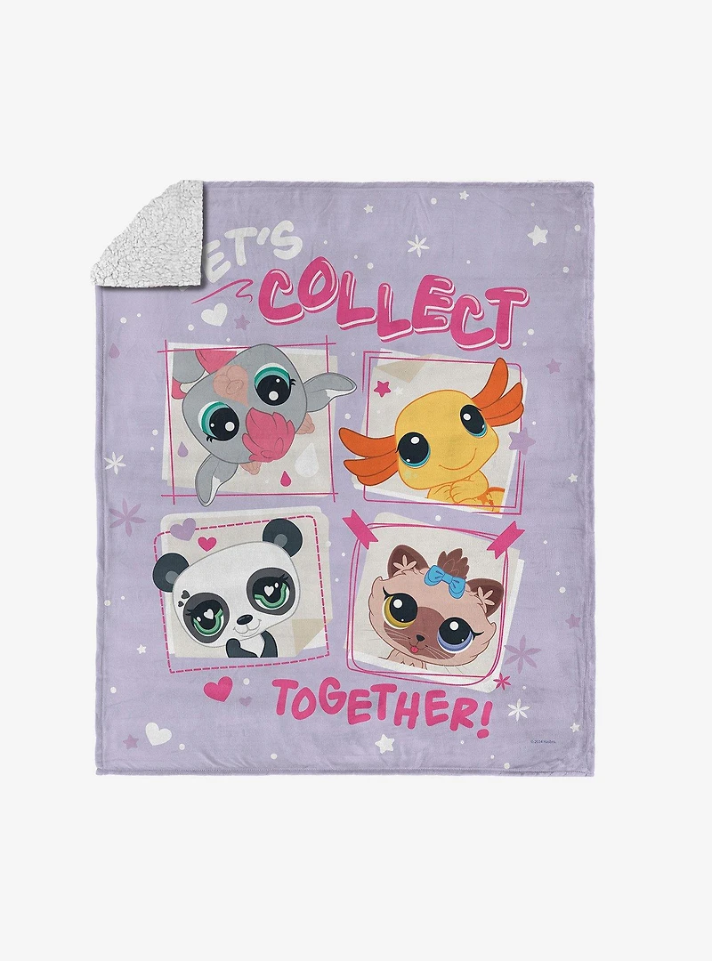 Littlest Pet Shop Let's Collect Silk Touch Sherpa Throw Blanket