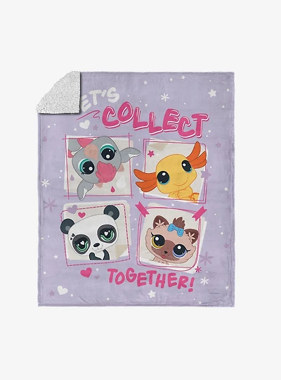 Littlest Pet Shop Let's Collect Silk Touch Sherpa Throw Blanket