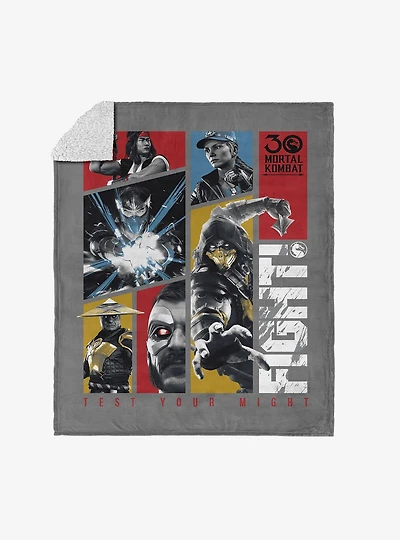 Mortal Kombat Test Your Might Silk Touch Sherpa Throw Blanket