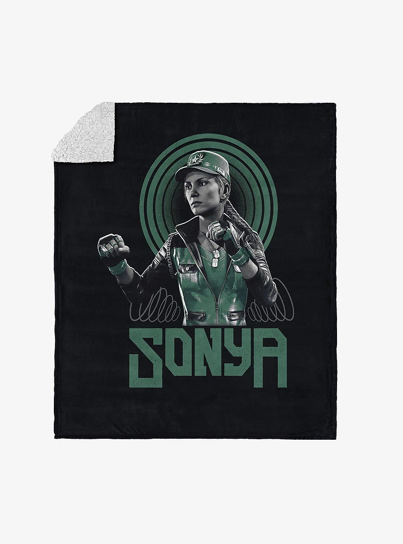 Mortal Kombat Sonya Silk Touch Sherpa Throw Blanket