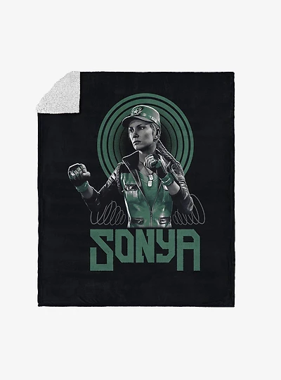 Mortal Kombat Sonya Silk Touch Sherpa Throw Blanket