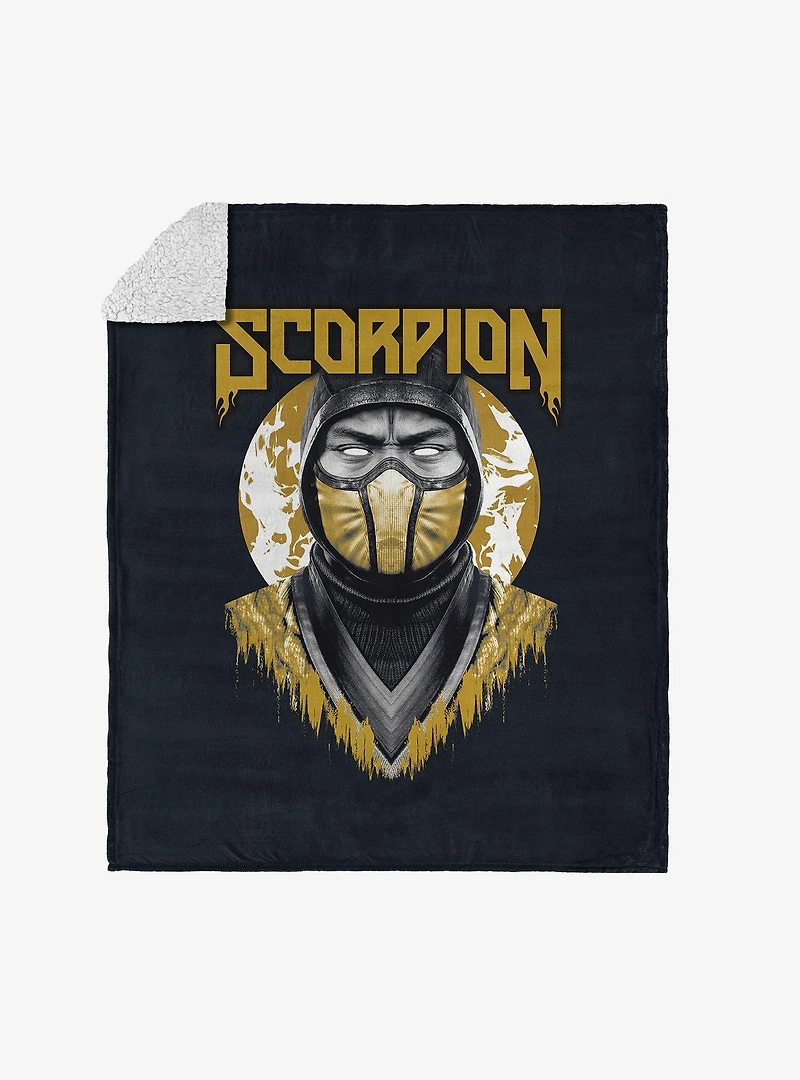 Mortal Kombat Scorpion Silk Touch Sherpa Throw Blanket