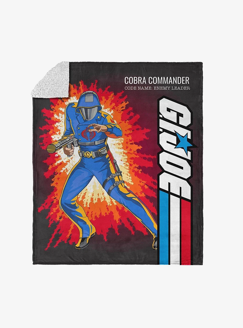 GI Joe Classic Flashback Cobra Commander Silk Touch Sherpa Throw Blanket