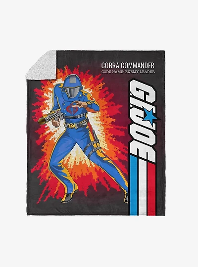 GI Joe Classic Flashback Cobra Commander Silk Touch Sherpa Throw Blanket