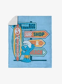 Smurfs Surf Shop Silk Touch Sherpa Throw Blanket