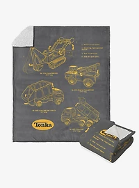 Tonka Truck Sketches Silk Touch Sherpa Throw Blanket