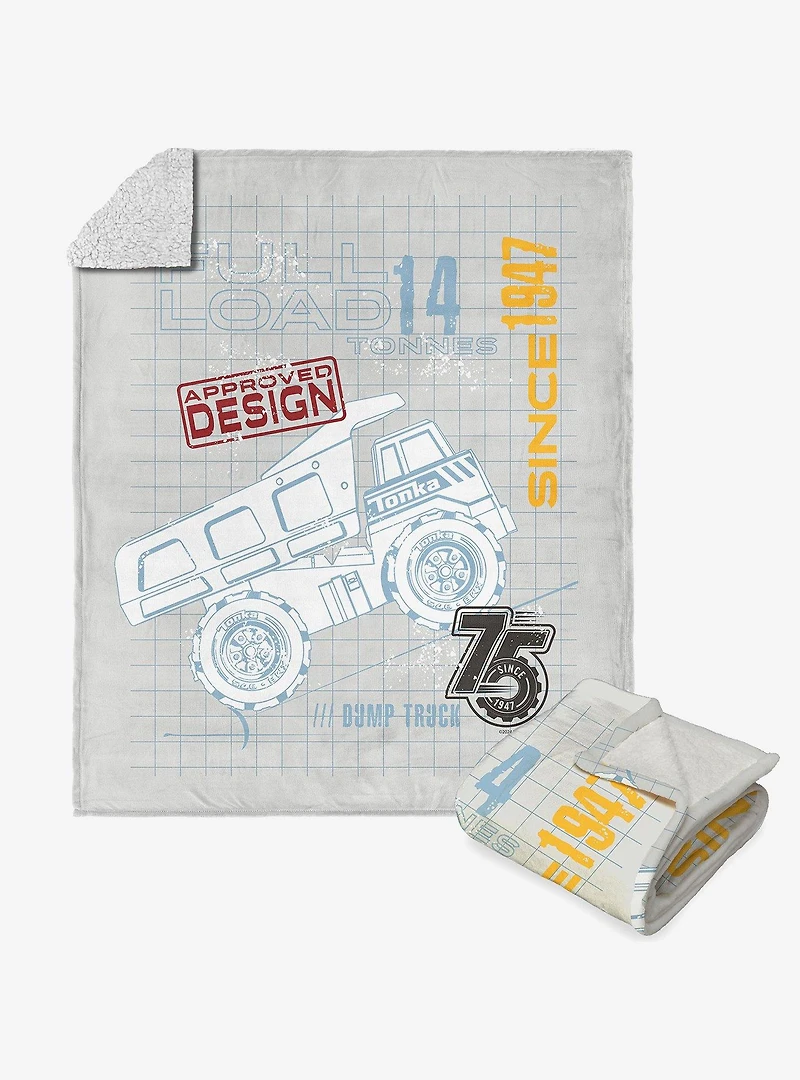 Tonka Full Truckload Silk Touch Sherpa Throw Blanket