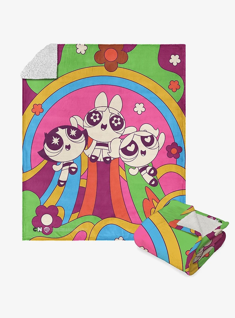 Powerpuff Girls Groovy Girls Silk Touch Sherpa Throw Blanket