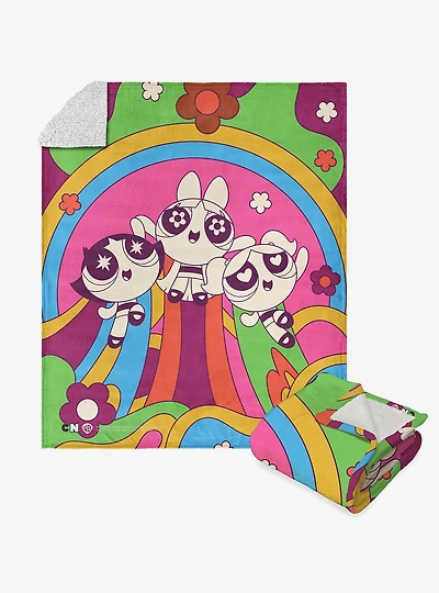 Powerpuff Girls Groovy Girls Silk Touch Sherpa Throw Blanket