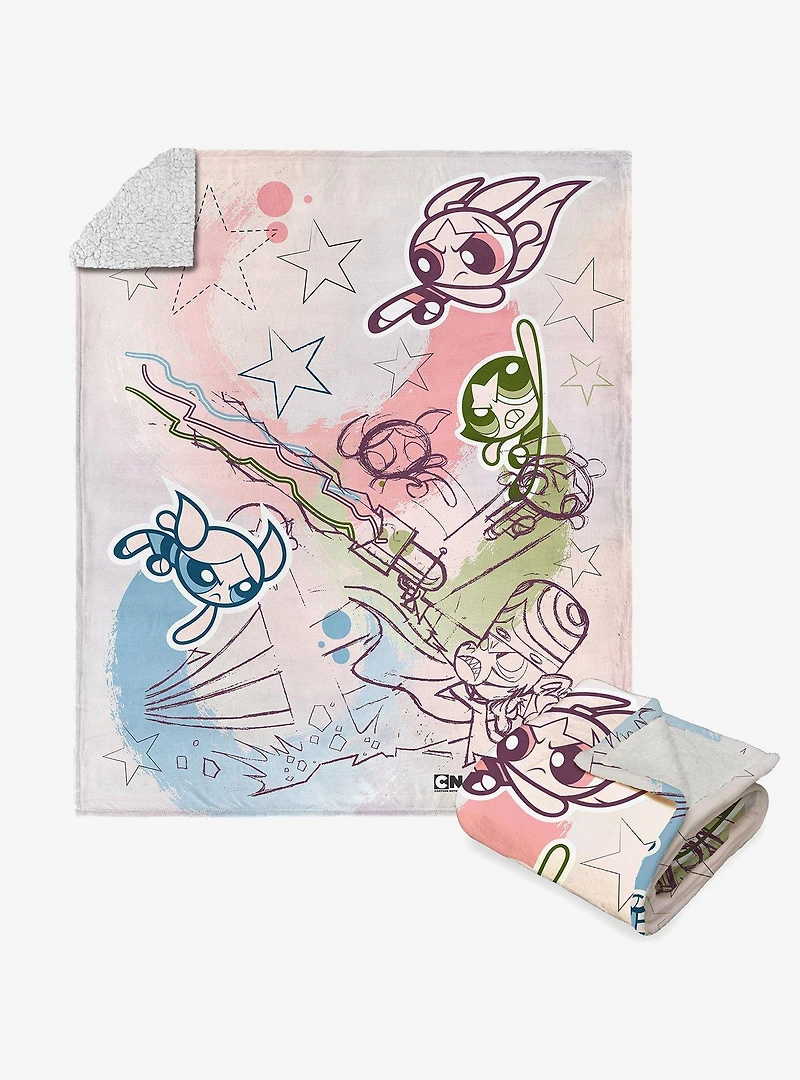 Powerpuff Girls Save Townsville Silk Touch Sherpa Throw Blanket