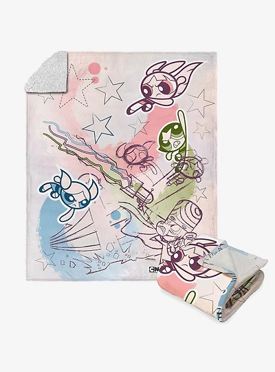 Powerpuff Girls Save Townsville Silk Touch Sherpa Throw Blanket