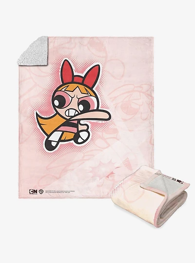 Powerpuff Girls Blossom Battle Silk Touch Sherpa Throw Blanket