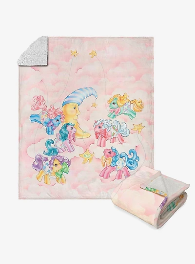 My Little Pony Cotton Candy Clouds Silk Touch Sherpa Throw Blanket