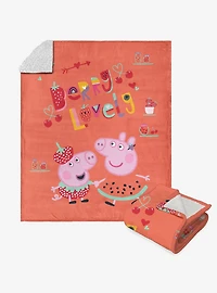 Peppa Pig Berry Lovely Silk Touch Sherpa Throw Blanket