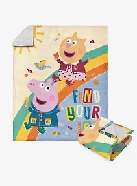 Peppa Pig Find Your Joy Silk Touch Sherpa Throw Blanket