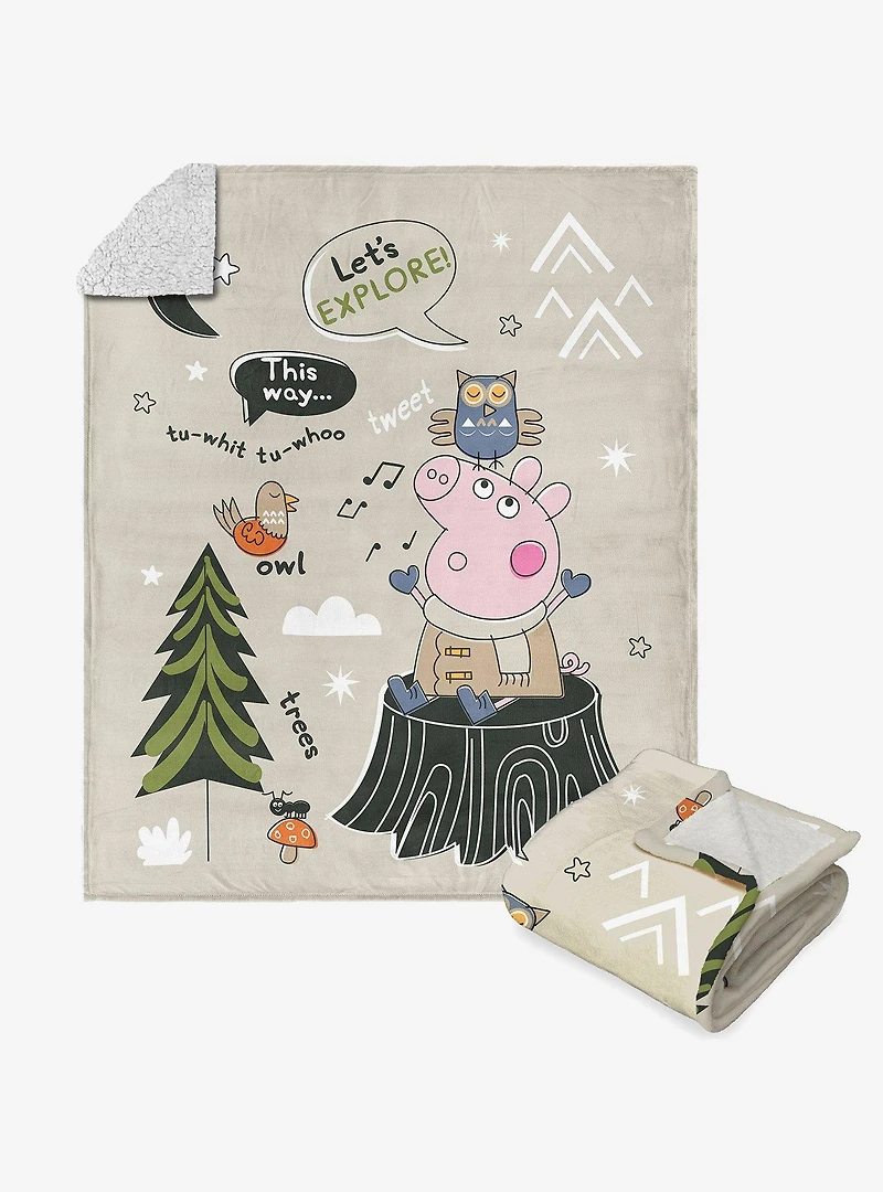Peppa Pig This Way Silk Touch Sherpa Throw Blanket