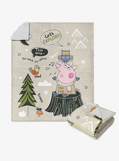 Peppa Pig This Way Silk Touch Sherpa Throw Blanket