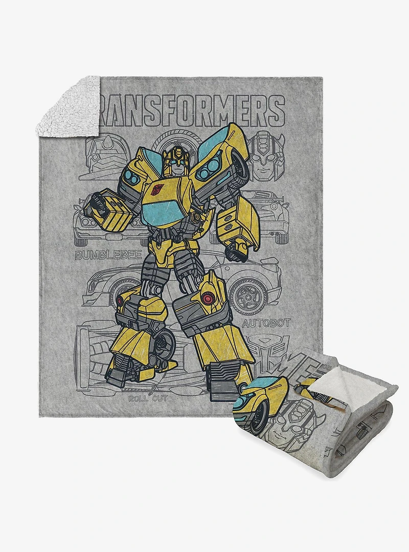 Transformers Bumblebee Autobot Silk Touch Sherpa Throw Blanket